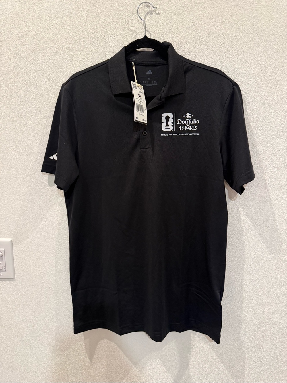 adidas Black Polo Shirt with Don Julio 1942 x FIFA LOGO